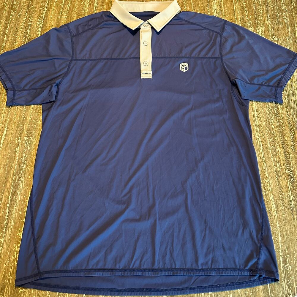 Born Primitive Tek Golf Polo Performance Tactical Stretch Navy Gray Men’s Size L